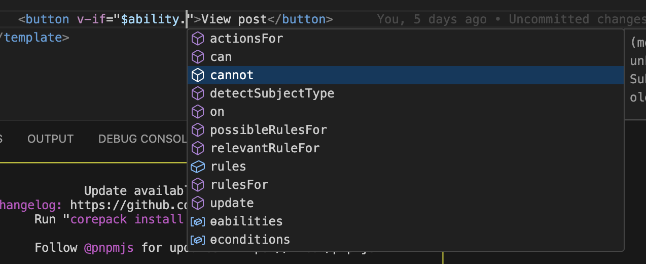 Nuxt CASL $ability intellisense